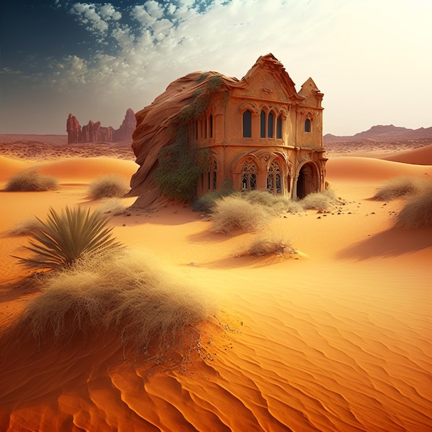 House in the middle of desert