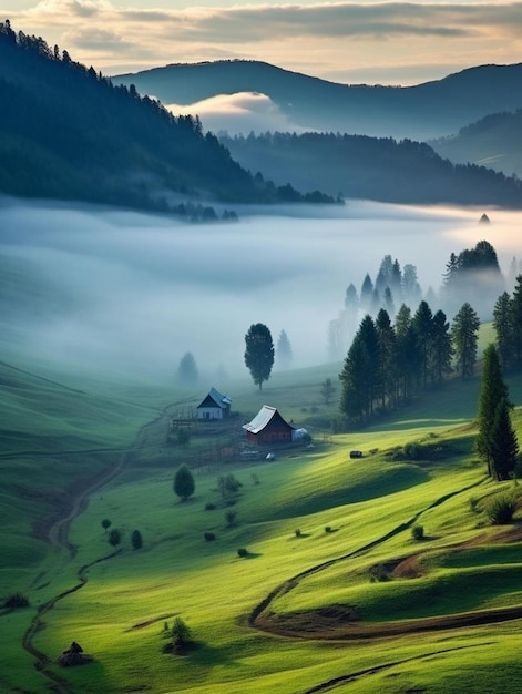 A house in the mist