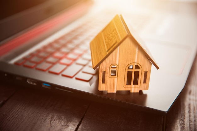 house model on keyboar
