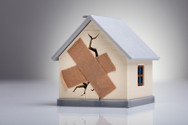 House Model With Crossed Band Aid showing the heading: How to Claim for an Airbnb Damage?