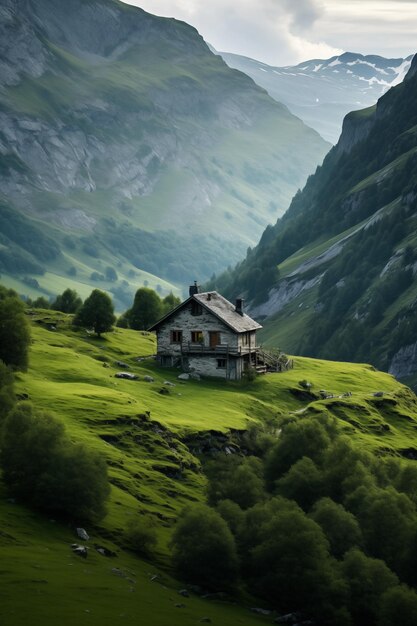 Photo house in the mountains