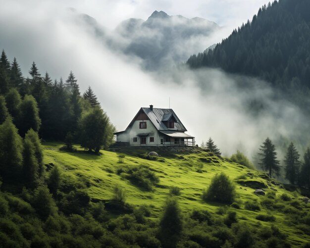 Photo house in the mountains