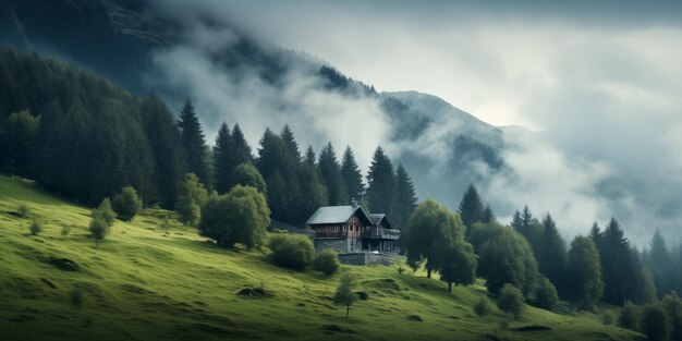 Photo house in the mountains