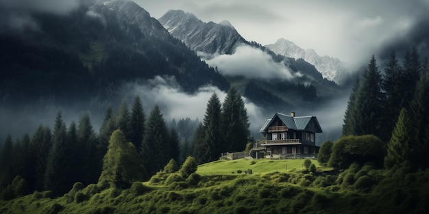 Photo house in the mountains