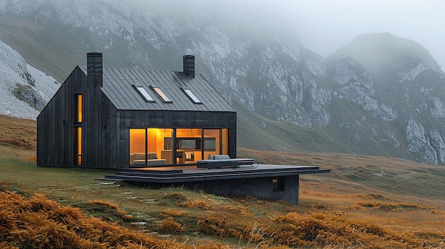 Photo a house in the mountains