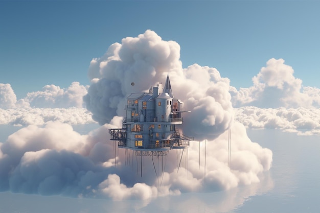 Фото Дом из облаков, который плывет на ветрах