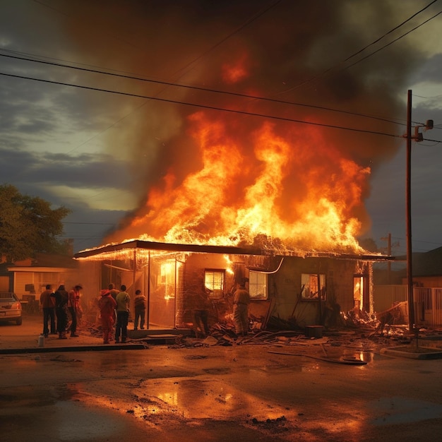 写真 燃える家 燃える村の店