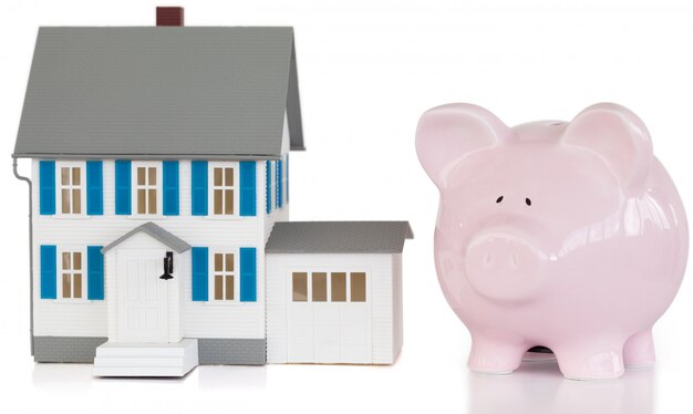 Photo house and piggy bank