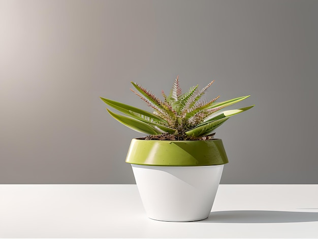 House plant in pot isolated in white bright background decorative indoor plant AI generated image