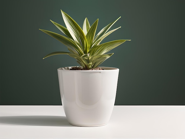 House plant in pot isolated in white bright background decorative indoor plant AI generated image