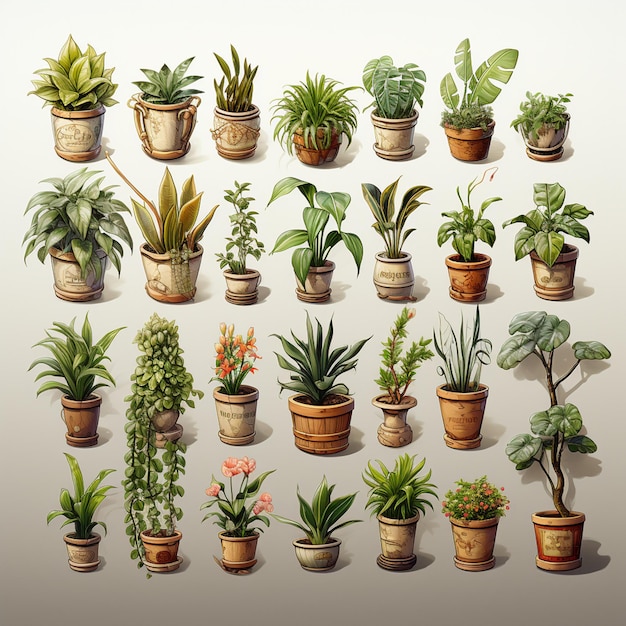 Photo house plants game assets