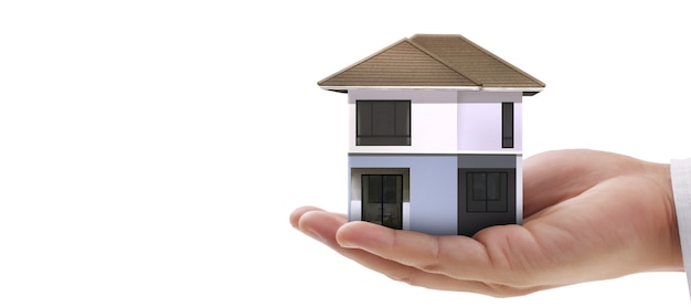 house residential structure in a hand ,business home idea