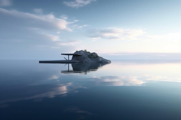 A house on a rock in the water