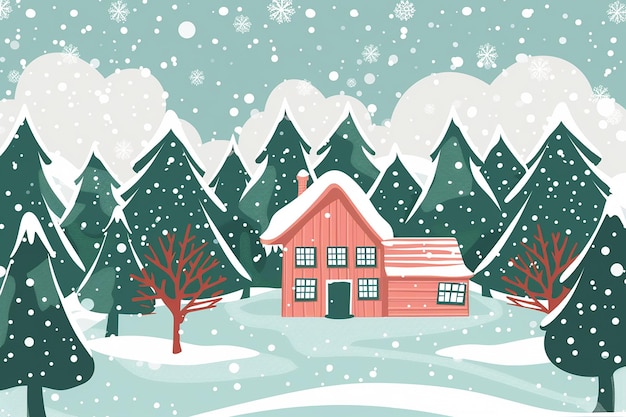 a house in the snow