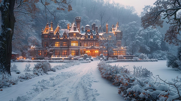 the house in the snow