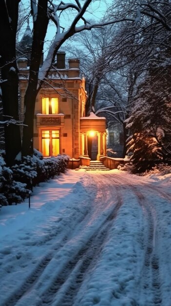 A house in the snow