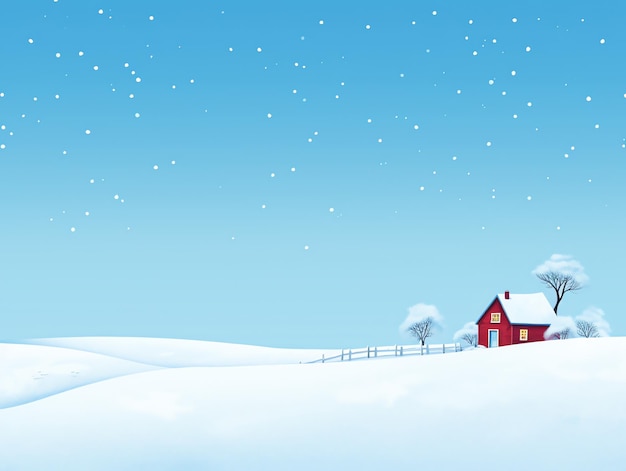 a house in a snowy landscape