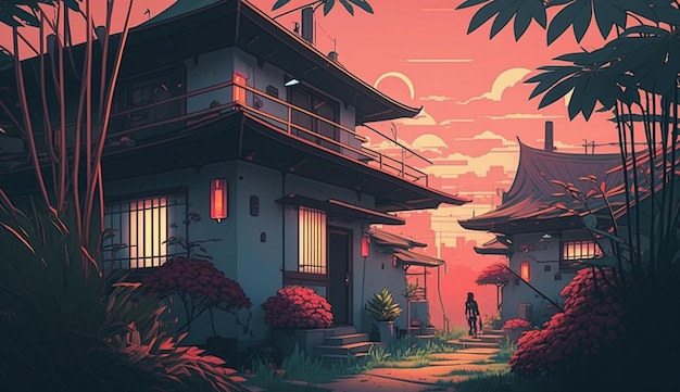 A house in the sunset