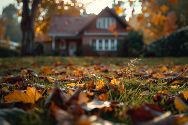 House Surrounded by Fallen Leaves