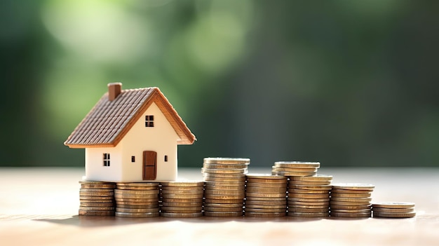 House on the top of stacking coins