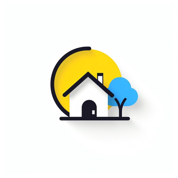 Photo a house and tree logo