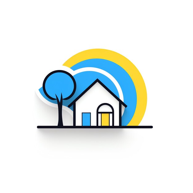 Photo a house and tree logo