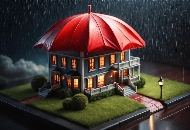 house under umbrella Generative AI