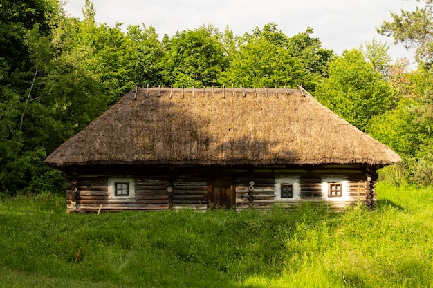 House in the village. Cossack house. Ukrainian culture