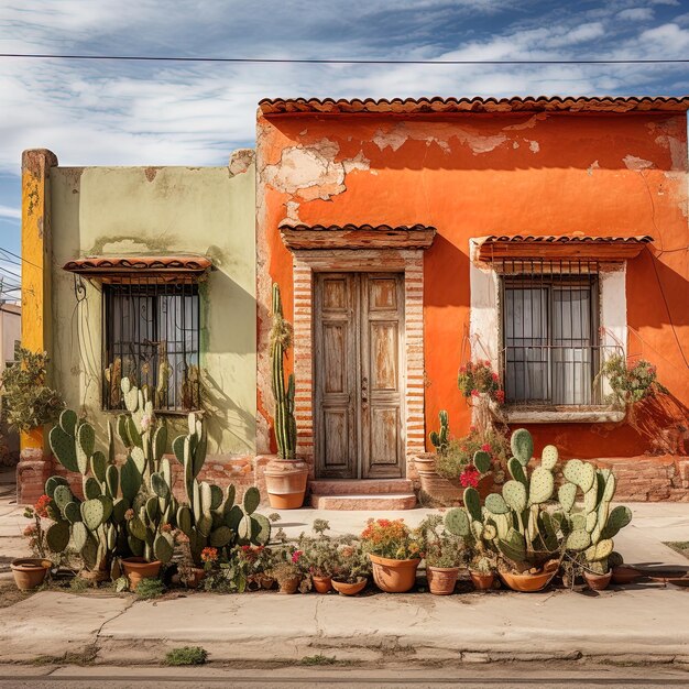 Photo a house with a cactus in front of it