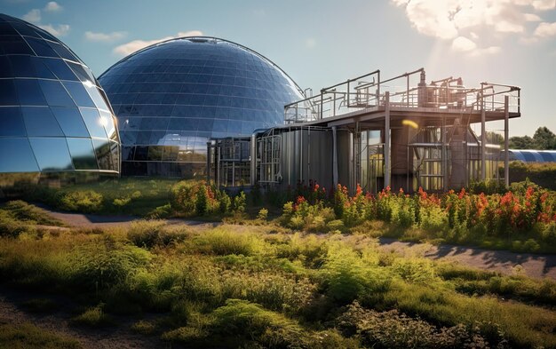 Photo a house with a glass dome on the roof