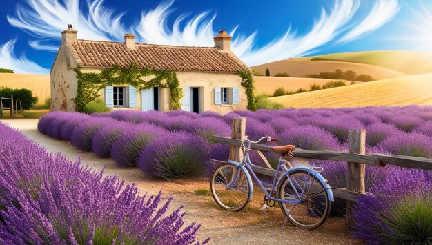 Photo a house with a house and a bicycle on the front