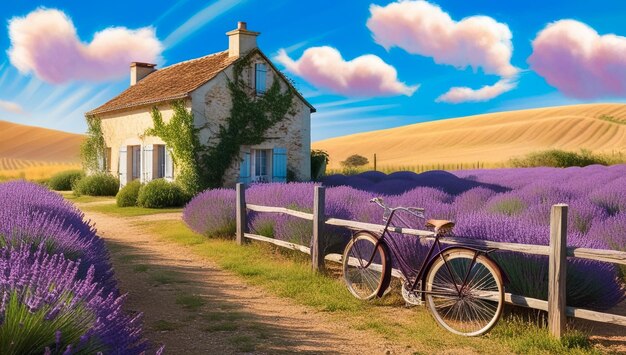 Photo a house with a house and a bicycle on the front