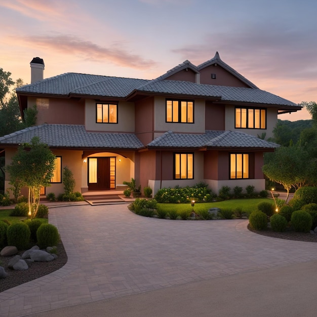 A house with a large front porch and a large driveway