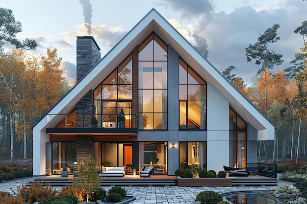 a house with a lot of windows and a fire escape