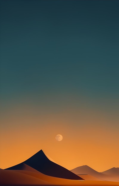 a house with a moon in the sky and a moon in the background