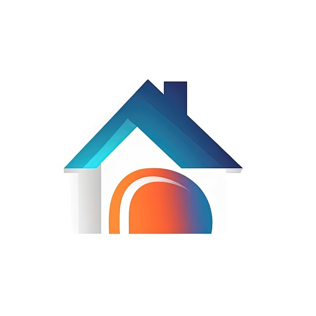 Photo a house with an orange and blue roof