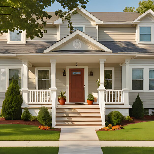 Photo a house with a porch sign that says  welcome to the front door