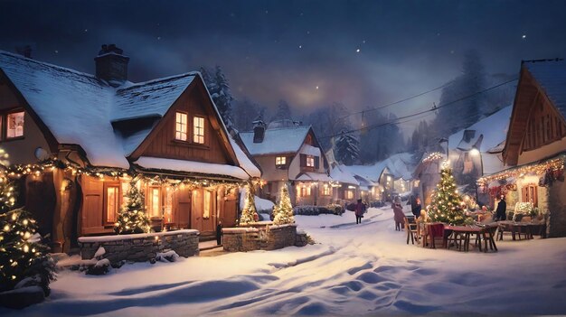 a house with a snow covered roof and a sign that says quot christmas quot