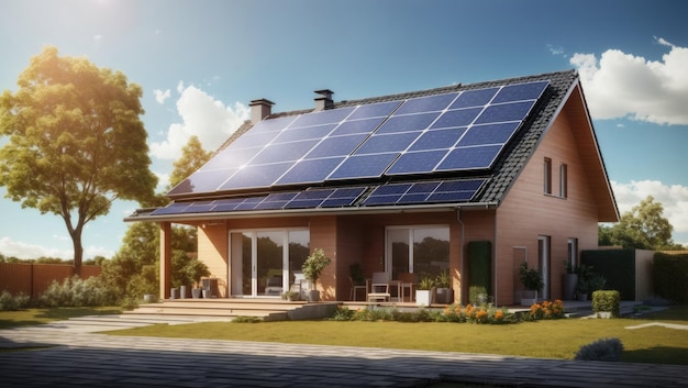 a house with a solar panel on the roof