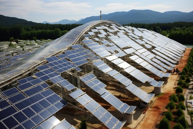 House with solar panels on the roof