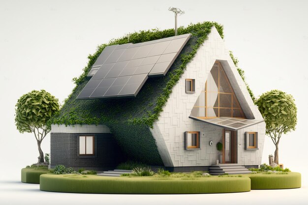 A house with solar panels on the roof