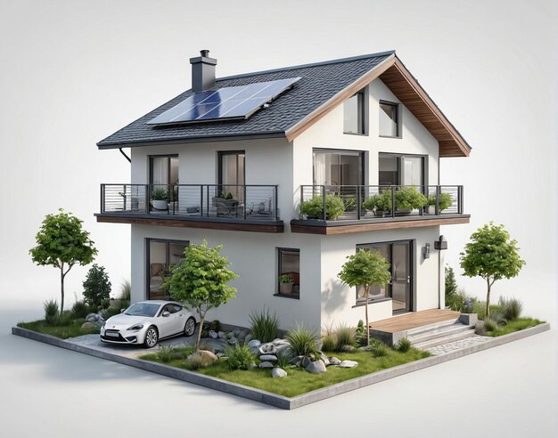 a house with solar panels on the roof