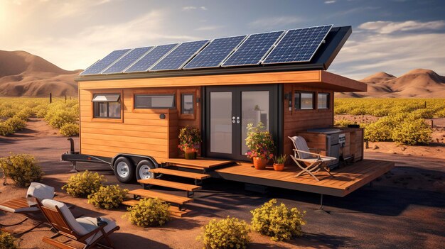 Photo a house with solar panels on the roof