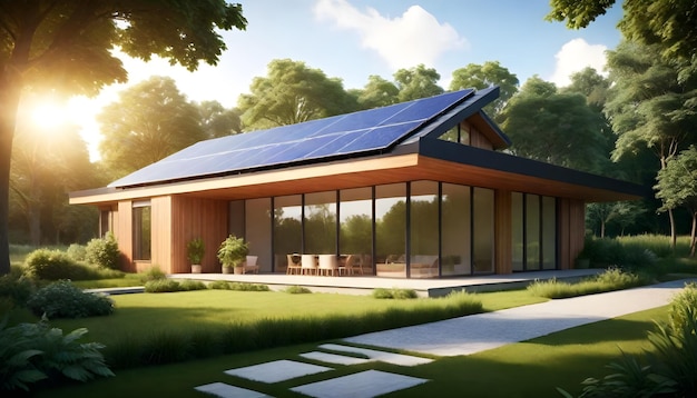 a house with a solar roof and a house with a solar panel on the roof