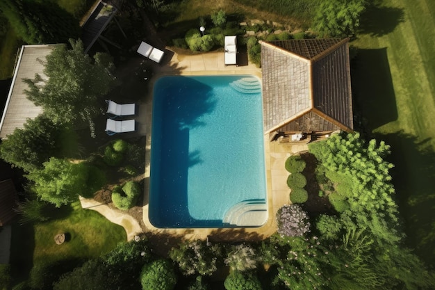 House with swimming pool Generate Ai