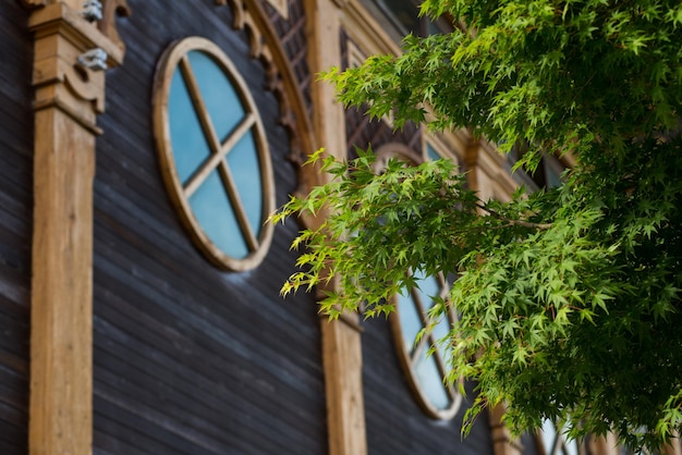 A house with wooden windows