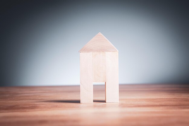 House on a wooden table