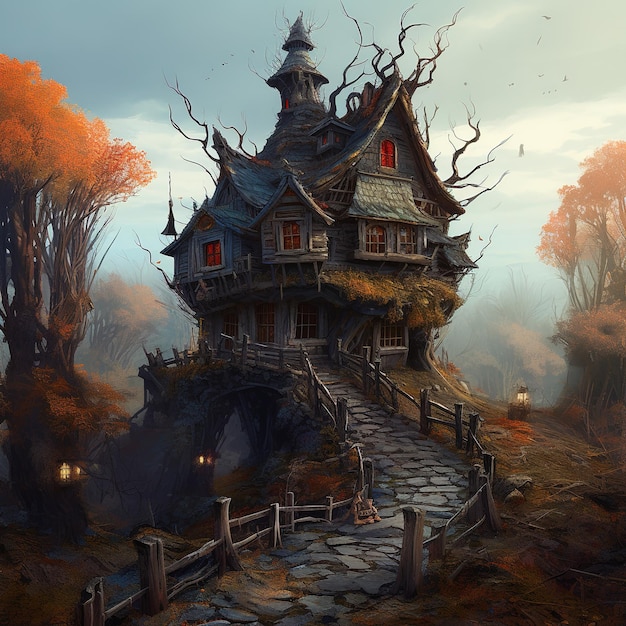 A house in the woods by person