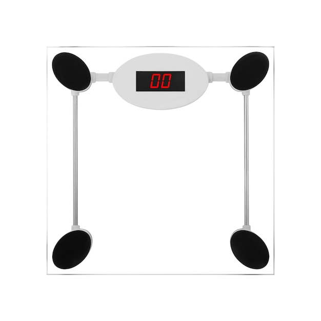 Photo household appliances bathroom scales white background isolated