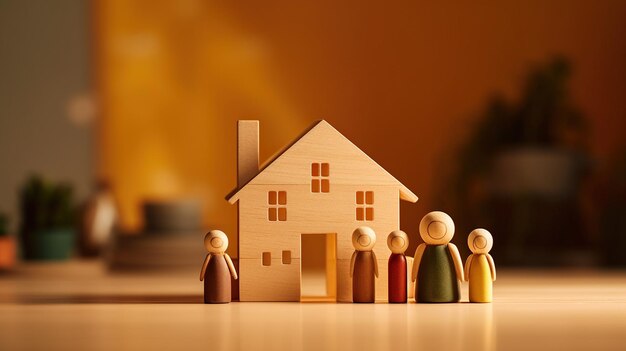 가구 보험 주택 대출 부동산 일러스트레이션 부동산 시장 주택 모델 가족 주택